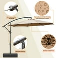 thumbnail image 4 of Aoodor Patio Off-set Hanging Umbrella 10FT Aluminum Cantilever Umbrella Brown, 4 of 9