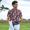 thumbnail image 3 of Balery Daisies Flowers Camisa Polo de Hombre con Estampado, de Manga Corta y Tejido Medio, Camisa Tipo Golf Polo-4X-Large, 3 of 6