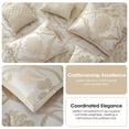 thumbnail image 5 of Nanshing Home 7 Piece Gold Comforter Set, California King, Elegant Jacquard Floral Bed in a Bag, Microfiber Bedding All Seasons with Pillow Shams, Decorative Pillows and Bed Skirt, 5 of 8