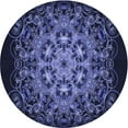 thumbnail image 1 of Ahgly Company Machine Washable Indoor Square Transitional Night Blue Area Rugs, 3' Square, 1 of 7