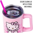 thumbnail image 2 of Sanrio Hello Kitty Waving Stainless Steel Tumbler with Handle and Straw, Fits in Standard Cup Holder, 40 Ounces, 2 of 8