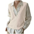 thumbnail image 2 of Winter Sweaters for Women Sleeveless V Neck Pullover Knitwear Sweater Vest Casual Trendy Fall Winter Outfit, 2 of 7