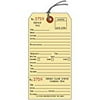 Repair Tags with Stub, 3-1/8" x 6-1/4", Manila 10-pt. Cardstock, Strung, Consecutively Numbered, PACK OF 500
