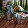 thumbnail image 7 of Camping Culinary Stainless Steel Food Grade Mug for Outdoor Use with Lid and Foldable Handle Ideal for Hiking and Picnics, 7 of 7