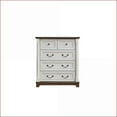 thumbnail image 2 of Dressers | Farmhouse Rustic 5-Drawer Chest with Smooth Drawers | Solid Wood & MDF | Two-Tone Dimpled Finish, 2 of 15
