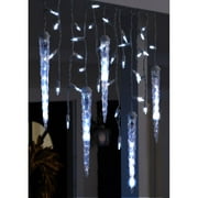 Gemmy LightShow Christmas Lights 87 Count LED Shooting Star Icicle Lights, Cool White, 9.5' Long