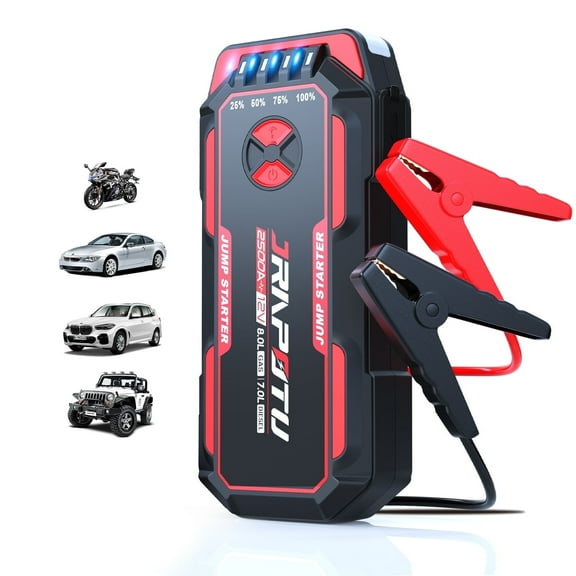 Portable Car Jump Starter,2500A Battery Charger,SuperSafe 12V Lithium Jump Box