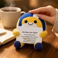 thumbnail image 5 of Crocheted Sports Ball 2.75 Inch Shelf Sitter Plush Positive Affirmation Card Handmade Sports Decor Cute Office Decor Desk Decor for Athletes for Home and Work Display, 1 Pack, 5 of 7