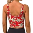 thumbnail image 4 of Goofa Lilies Flowers Printed Sports Bras for Women, High Impact Running Bra Workout Crop Tank Tops Longline Sports Bra Push up-Small, 4 of 9