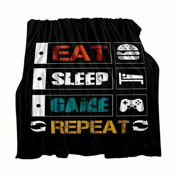 AUQ Throw Blanket,Gamer Inspired Print Bed Throw Blanket,Fluffy Comfort Wrap Cozy Blanket,Style1,40*60in