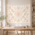 thumbnail image 5 of Symmetrical Peach Blossom and Sage Vine Pattern Set Against Cream, Peaceful Watercolor for Boho Decor Lovers, Floral Wall Art, Housewarming Gift Tapestry Wall Hanging for Bedroom and Living Room, 5 of 7