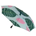 thumbnail image 3 of Tropical Leaf Print Pattern Rain Umbrella Sun Protection Sun Umbrella Parasol Folding Umbrella Black Glue, 3 of 9