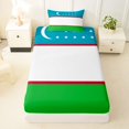 thumbnail image 3 of Manfei Uzbekistan Flag Twin Sheets,White Green Red Bedding,3 Pieces,1 Fitted Sheet and 1 Pillowcase, 3 of 6