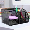 thumbnail image 3 of FlyFlise Table de Bureau 6-Grid Mesh Boîte de Rangement Notes Crayon Stand Table Organisateur Fournitures de Bureau, 3 of 5