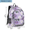 thumbnail image 2 of FORMRS Unisex School Backpack 17" Student Travel Bag with Laptop Compartment, Purple Daisy Pattern, 2 of 7