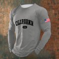 thumbnail image 2 of Men T Shirts Letter Print Graphic Long Sleeve Crewneck Casual Comfortable Funny Mens Shirts, 2 of 3