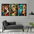 thumbnail image 3 of Pablo Picasso Canvas Wall Art, Picasso Wall Art, Abstract Face Canvas Print, Colorful 3 Piece Wall Decor, Modern Decor, Home Decor Living Room (24" x 36" x 3 pcs), 3 of 6