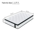 thumbnail image 3 of 12 Inch, Twin XL Mattress, Breathable Cool Cover Certipur-US Memory Foam Individual Pocket Spring Hybrid Mattress, 3 of 8