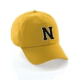 thumbnail image 1 of Customized Letter Intial Baseball Hat A to Z Team Colors, Gold Cap White Black, 1 of 4