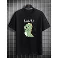 thumbnail image 3 of 【New Arrival】Cute Rawr! Dinosaur Black T-Shirt, 3 of 8