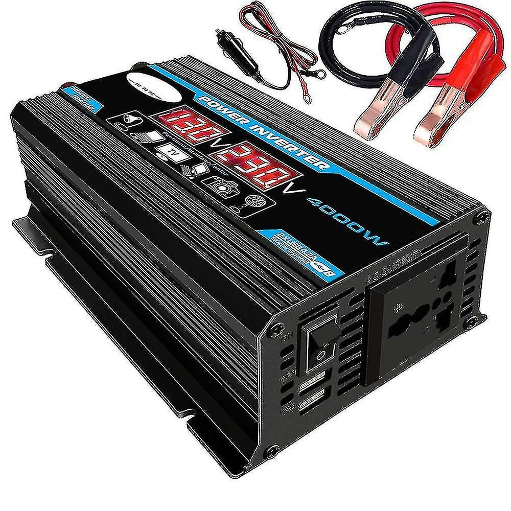 EILLG Pure Sine Inverter 4000W Pure Sine Wave Inverter Transformer with Remote Control & Dual DC 12V to AC 110V