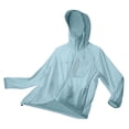 thumbnail image 6 of Men's Summer Jackets Sun Protection Trendy Comfortable Long Sleeve Solid Color Full-Zipper Elastic Cuffs Hoodies Light Shirts With Pockets Blue XL, 6 of 9
