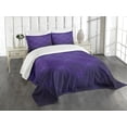 thumbnail image 3 of Ambesonne Indigo Quilted Bedspread Set 3 Pcs, Circles Inner Details, King Size, Purple and Magenta Blue, 3 of 5