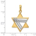 thumbnail image 2 of 14K Two Tone Gold Star of David Pendant Charm, 2 of 4