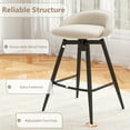 thumbnail image 7 of Gymax 25'' Upholstered Bar Stools Set of 2 w/ Footrest Backrest & Metal Frame Beige, 7 of 7