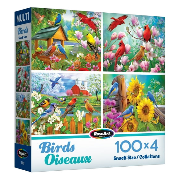 RoseArt - Snack Size 400-Piece - Birds Oiseaux- Adult Interlocking Puzzle