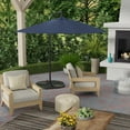 thumbnail image 2 of Jordan Manufacturing 8' Navy Solid Octagon Folding Offset Cantilever Patio Umbrella with Crank Opening, 2 of 7
