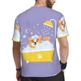 thumbnail image 2 of Wukai Corgi Washing in Bathtub Print Men's Short-Sleeved Mesh T-Shirt,Quick-Dry Short Sleeve Workout T-Shirt-3X-Large, 2 of 8