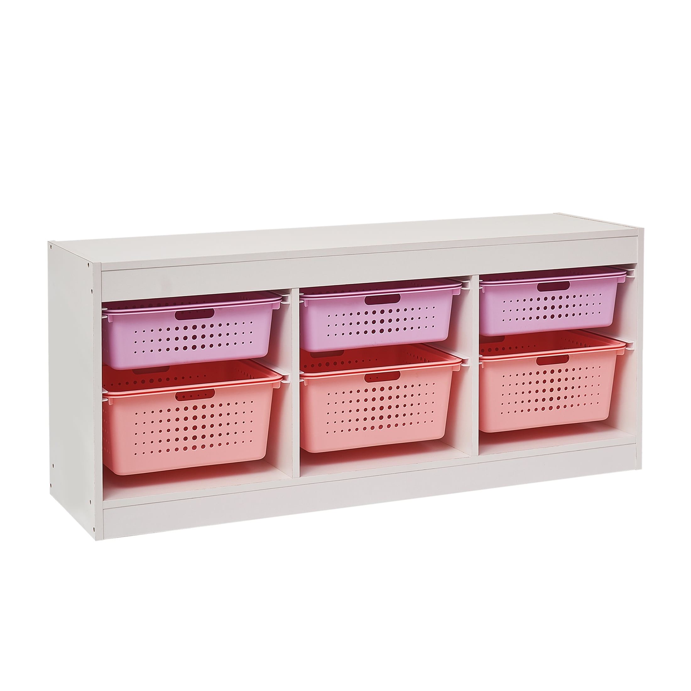 Your Zone Kids Sliding Bin Organizer with 4 Storage Bins, Pink