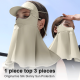 thumbnail image 4 of Máscara de protección solar de verano con borde desmontable para mujer, máscara de seda de hielo transpirable para ciclismo, tipo largo con cortina facial, 4 of 5