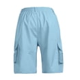 thumbnail image 5 of HKYNLAG Cargo Shorts for Men Relaxed fit Elastic Waist Athletic Work Shorts Summer Lightweight Hiking Shorts Multi Pockets Sky Blue XL, 5 of 6