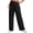 Black women wide leg pants with pockets a1, variant on Cagogo Women Wide Leg Elastic Waist Pants with Pockets Casual Loose Long Trousers Flowy Beach Vacation Lounge Work Pants, Wine S