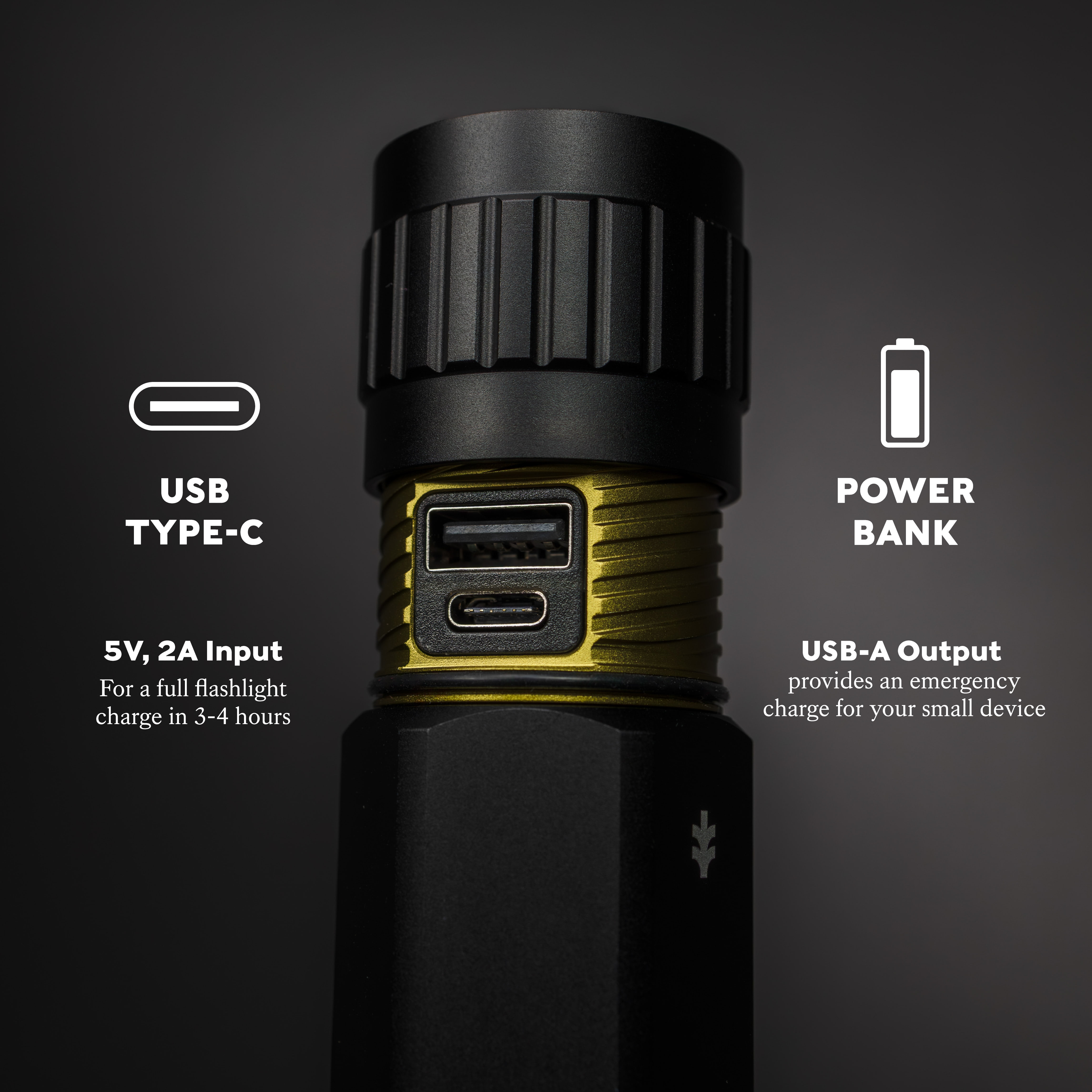 Swiss Tech Erhellen 20, 20000 Lumen Rechargeable LED Flashlight with USB-C, IP67