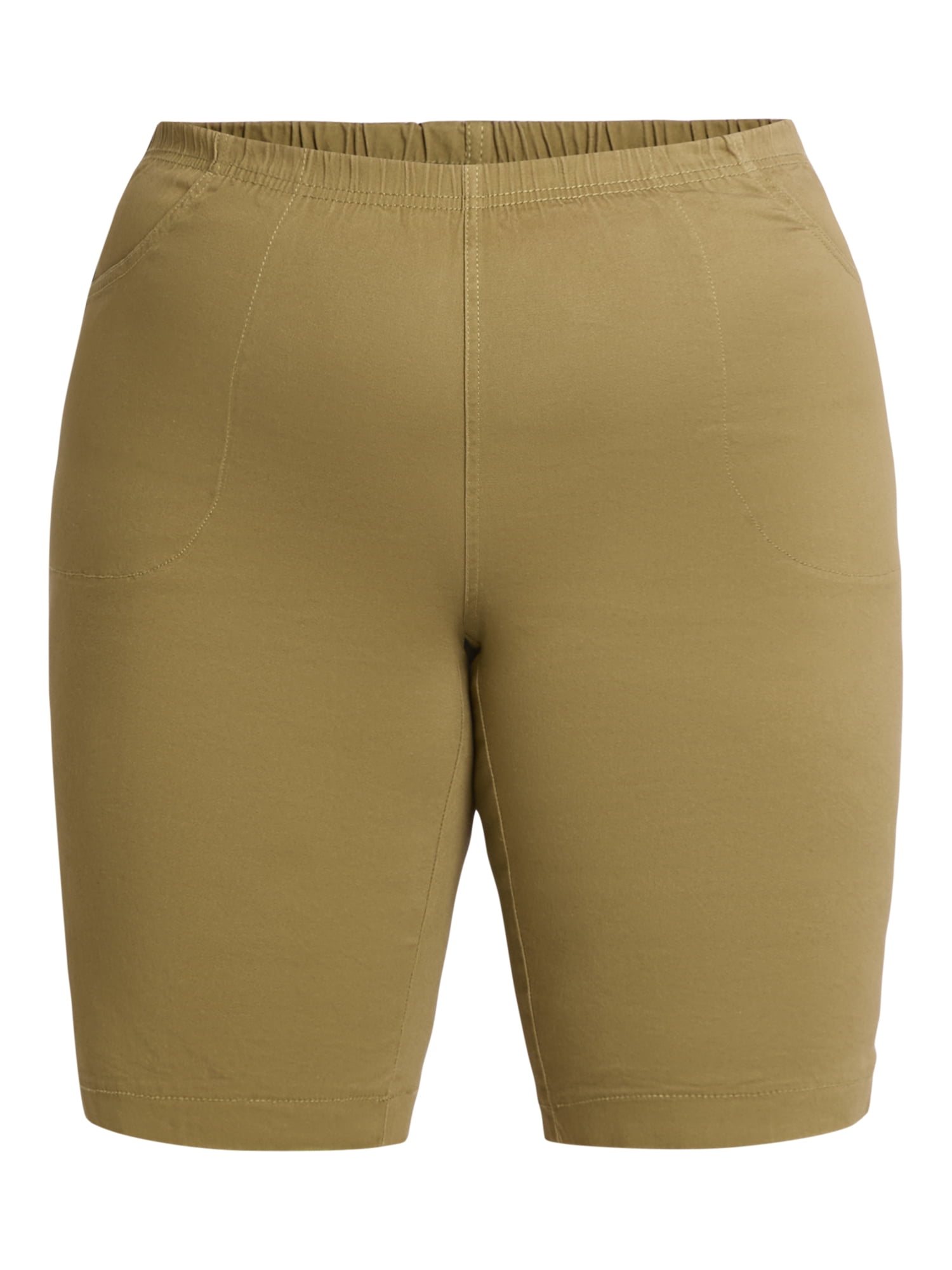 JMS Just My Size by Hanes Women's Plus Pull On Stretch Bermuda Shorts, 11" Inseam, Sizes 0X-4X