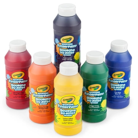 Crayola 8Oz Washable Fingerpaints In Classic Colors, 6 Count