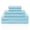 Blue, variant on Basket Weave Egyptian Cotton 500 GSM Jacquard and Solid Combo 6-Piece Towel Set, 2 Face, 2 Hand, and 2 Bath Sky Blue