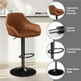 thumbnail image 5 of Yaheetech 2pcs Height Adjustable Upholstered Bar Stools with Backrest, Retro Brown, 5 of 8