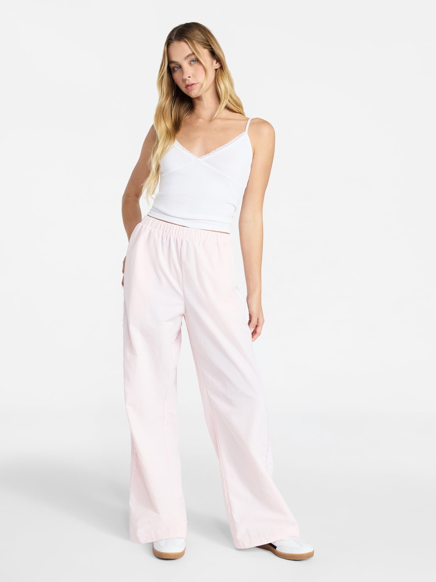 No Boundaries Lace Side Stripe Track Pants, 30.5'' Inseam, Women's XXS-XXL