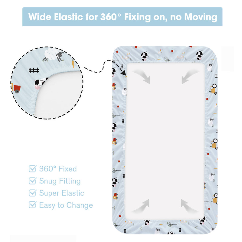 Little Grape Land Fitted Crib Sheets, Whale & Ranch, 3 Pack photo 3