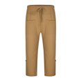 thumbnail image 5 of Njoeus Men's Pants Plus Pants Men Solid Casual Elastic Waistband Pocket Cotton Linen Panel Trousers Pants Mens Sweatpants On Clearance, 5 of 7