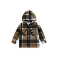 thumbnail image 1 of Bagilaanoe Little Boy Hooded Jacket Plaid Long Sleeve Shirts Shacket with Pockets 3T 4T 5T 6T 7T Kids Fall Casual Outwear, 1 of 9