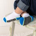 thumbnail image 4 of Fruit of the Loom Baby and Toddler Boy Cushion Gripper Low Cut Socks, 18+3 Bonus Pack, Sizes 6M-5T, 4 of 5