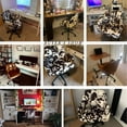 thumbnail image 5 of Guyou Modern Swivel Chair Home Office Desk Chair with Wheels and Armrests, Height Adjustable Upholstered Task Armchair, 360 Degree Swivel Office Chair for Bedroom Living Room, Cowhide Print, 5 of 12