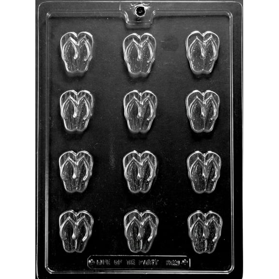 Grandmama's Goodies M221 Bite Size Flip Flop Sandal Chocolate Candy Soap Mold with Exclusive Molding Instructions