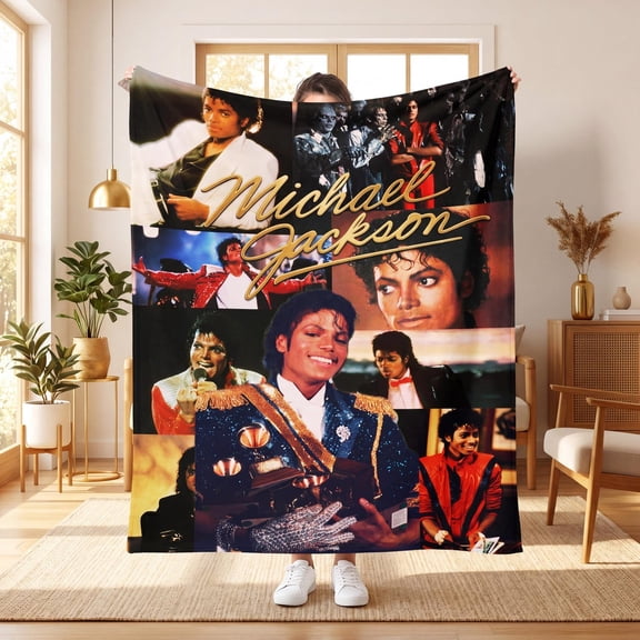 Michael Famous Music Ultra Soft Flannel Blanket, Michael J Fan Gift, Cozy Warm Bedroom Couch Sofa Travel Camping Throw, Birthday Christmas Gift