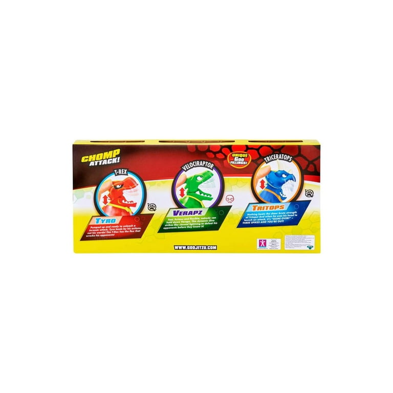 Brand New Goo Jit Zu Dino Power Chomp Attack Mega 3 Pack, MOY41257